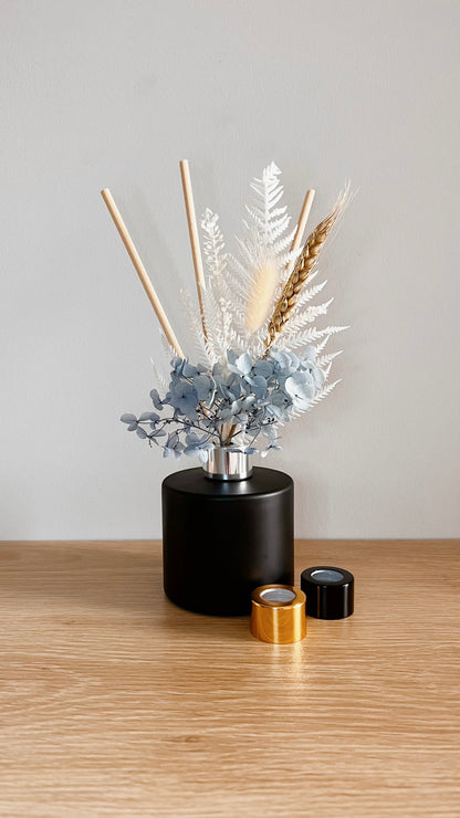 Black Deluxe Floral Diffuser Set