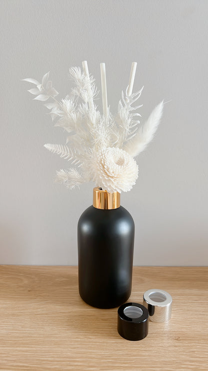 Tall Black Sola Floral Diffuser Set