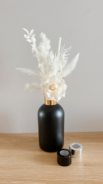 Tall Black Sola Floral Diffuser Set